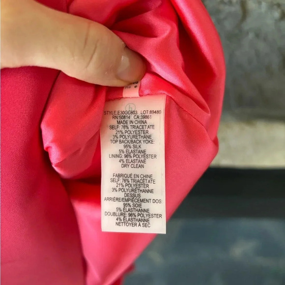 Ellie Tahari mini Dress size 6 Barbie Pink Floral city romantic bachelorette - Picture 8 of 11